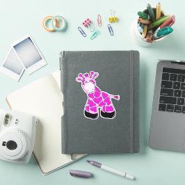 Roze Giraffe op maat gesneden vinylSticker Sticker