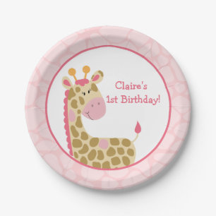 Roze Giraffe Paper Bord met aanpassing