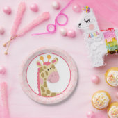 Roze Giraffe Papier Bord (Feest)