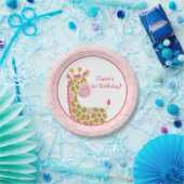 Roze Giraffe Papieren Bord met Aanpassing (Feest)