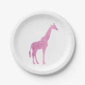 Roze Giraffe Papieren Bordje (Voorkant)