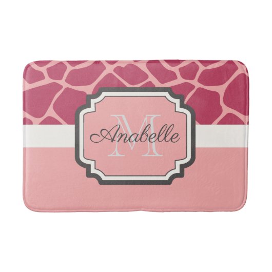 Roze Giraffe Patroon Badmat (Voorkant)