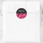 Roze Giraffe Patroon Bedankt Ronde Sticker (Tas)