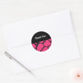 Roze Giraffe Patroon Bedankt Ronde Sticker (Envelop)