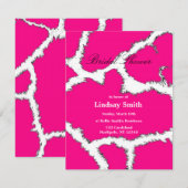 Roze Giraffe Patroon Bridal Shower Uitnodiging (Voorkant / Achterkant)