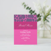 Roze Giraffe Patroon Bridal Shower Uitnodiging (Staand voorkant)