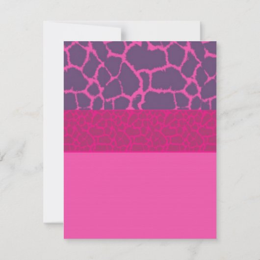 Roze Giraffe Patroon Bridal Shower Uitnodiging (Achterkant)