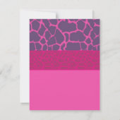 Roze Giraffe Patroon Bruiloft Uitnodiging (Achterkant)