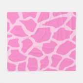 Roze Giraffe Patroon Fleece Deken (Voorkant (Horizontaal))