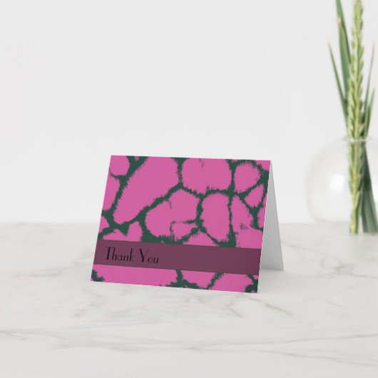 Roze Giraffe Patroon Hartelijk dank Bedankkaart (Voorkant)