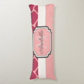 Roze Giraffe Patroon Lichaamskussen (Voorkant Verticaal)
