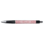 Roze Giraffe patroon met monogram en naam Pen (Voorkant)