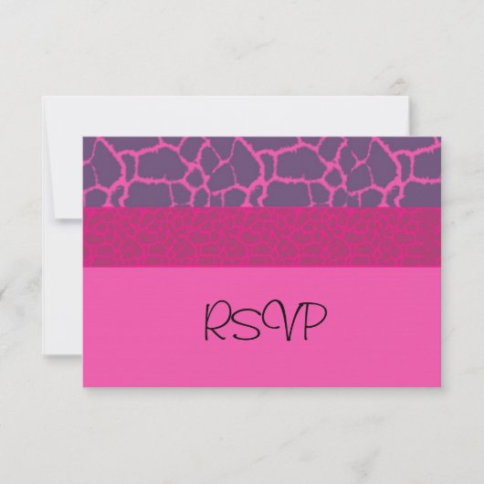 Roze Giraffe Patroon RSVP Kaartje (Voorkant)