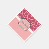 Roze Giraffe Patroon Servet (Hoek)