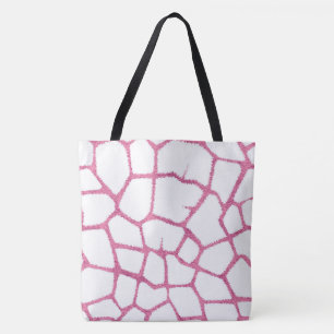 Roze Giraffe Patroon Tote Bag