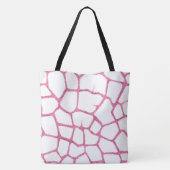 Roze Giraffe Patroon Tote Bag (Achterkant)