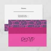 Roze Giraffe Pattern RSVP Kaartje (Voorkant / Achterkant)