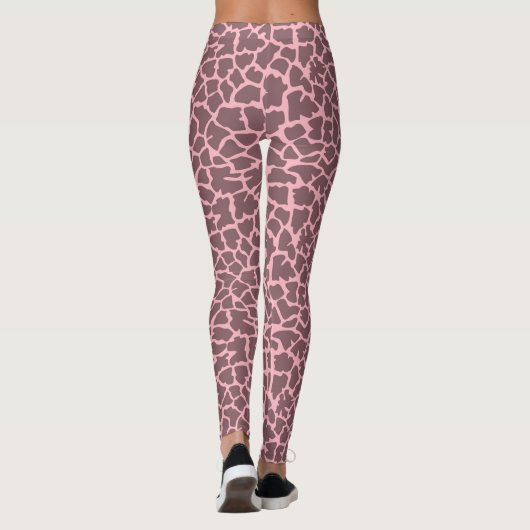 Roze Giraffe Print Leggings (Achterkant)