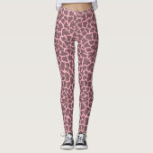 Roze Giraffe Print Leggings (Voorkant)