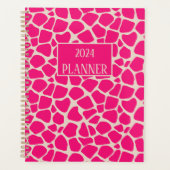 Roze Giraffe Print Pattern Planner (Voorkant)