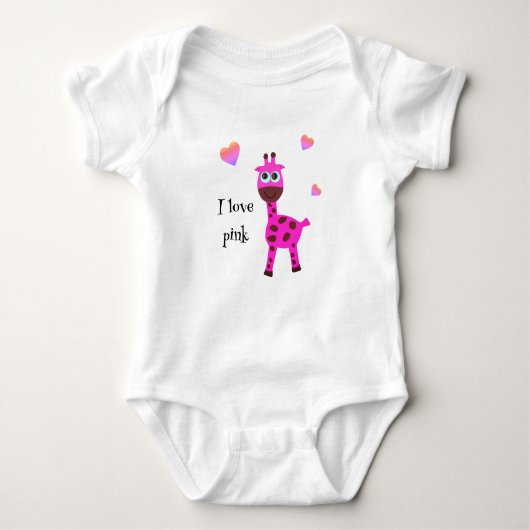 Roze giraffe romper (Voorkant)