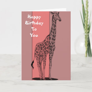 Roze Giraffe Schets Kaart