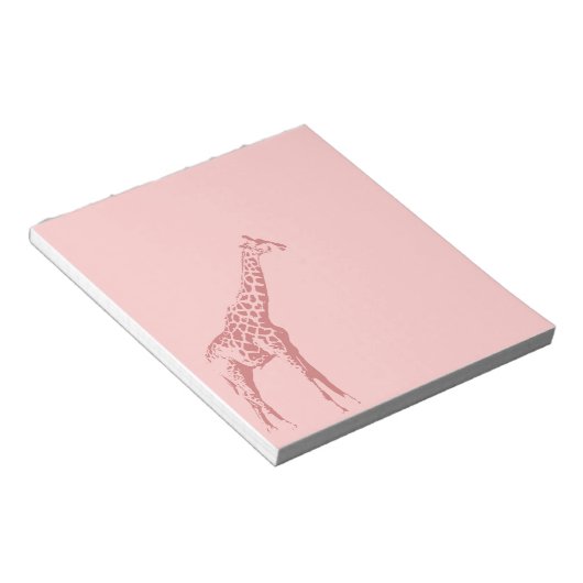 Roze Giraffe Schets Notitieblok (Schuin)