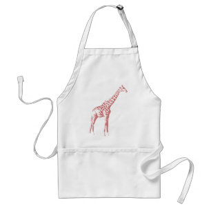 Roze Giraffe Schets Standaard Schort