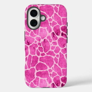 Roze Giraffe Skin Acid Wash Pattern iPhone 16 Hoesje