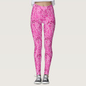 Roze Giraffe Skin Acid Wash Pattern Leggings (Voorkant)