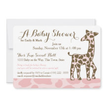 Roze Giraffe Spots Baby shower