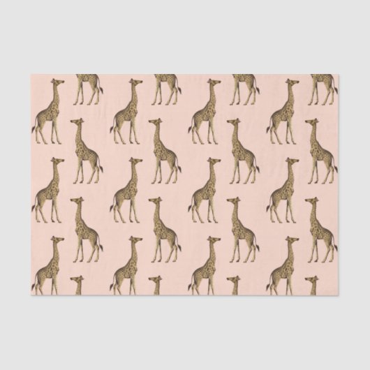 Roze Giraffe Tissuepapier (Voorkant)