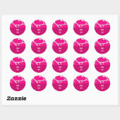 Roze Giraffe Vachtpatroon Ronde Sticker (Vel)