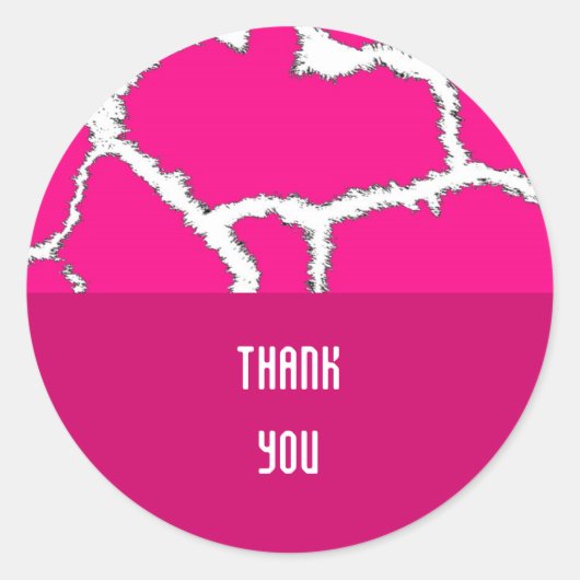 Roze Giraffe Vachtpatroon Ronde Sticker (Voorkant)