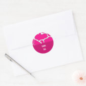 Roze Giraffe Vachtpatroon Ronde Sticker (Envelop)