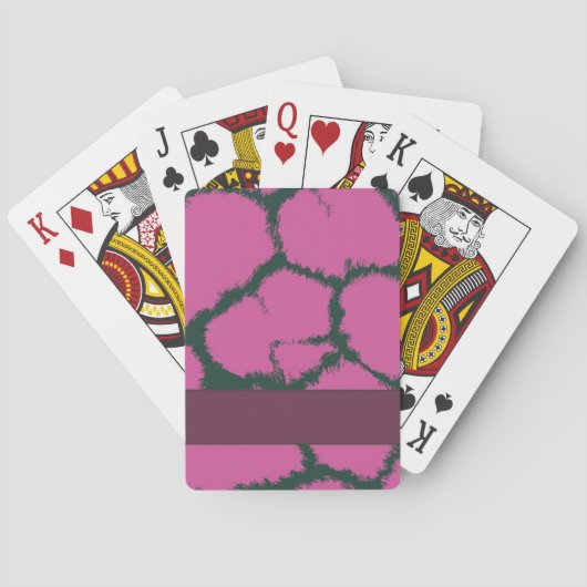 Roze Giraffe Vachtpatroon Speelkaarten (Achterkant)