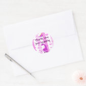 Roze Giraffe verjaardag bedankt Ronde Sticker (Envelop)