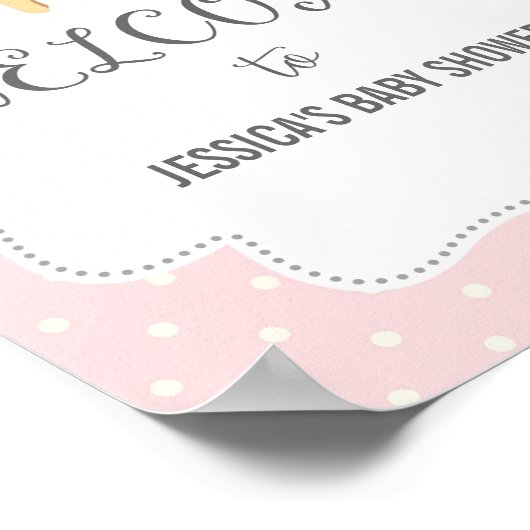 Roze Giraffe Welkome Poster Afdrukken (Hoek)