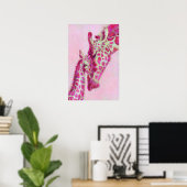 roze giraffen poster (Thuiskantoor)