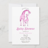 Roze Giraffen Whimsische Baby Shower Kaart (Voorkant)