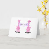 Roze Giraffes Binnenkort verkrijgbaar Kaart (Gele Bloem)