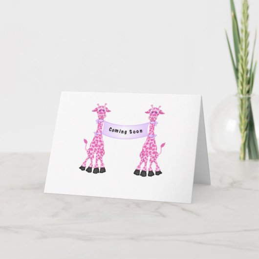 Roze Giraffes Binnenkort verkrijgbaar Kaart (Voorkant)