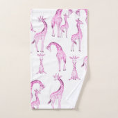 Roze Giraffes grillige meisjes Baby shower Kinder Bad Handdoek (Handdoek)