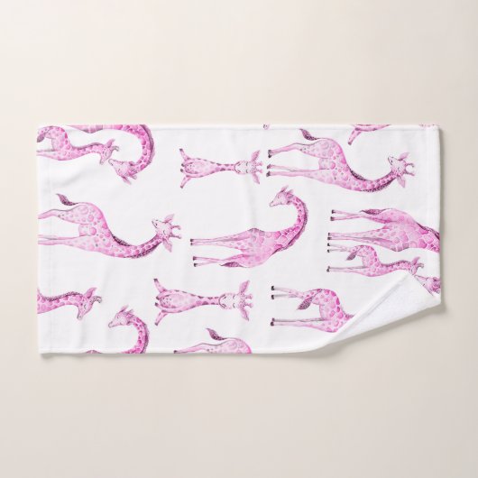 Roze Giraffes grillige meisjes Baby shower Kinder Bad Handdoek (Handdoek)