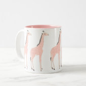 Roze Giraffes Mok (Voorkant links)