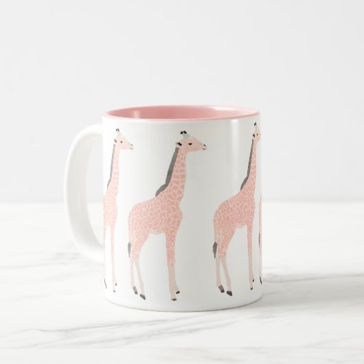 Roze Giraffes Mok (Voorkant links)