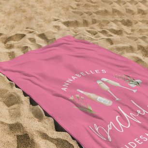 roze girale bachelorette florale cocktail elegant strandlaken