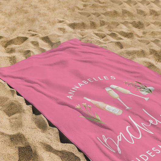 roze girale bachelorette florale cocktail elegant strandlaken