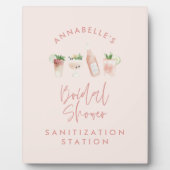 Roze, girale, moderne vrijgezellenfeest sanitizer fotoplaat (Voorkant)