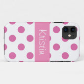 Roze girale Polka Dot Iphone 5 hoesjes (Achterkant (horizontaal))